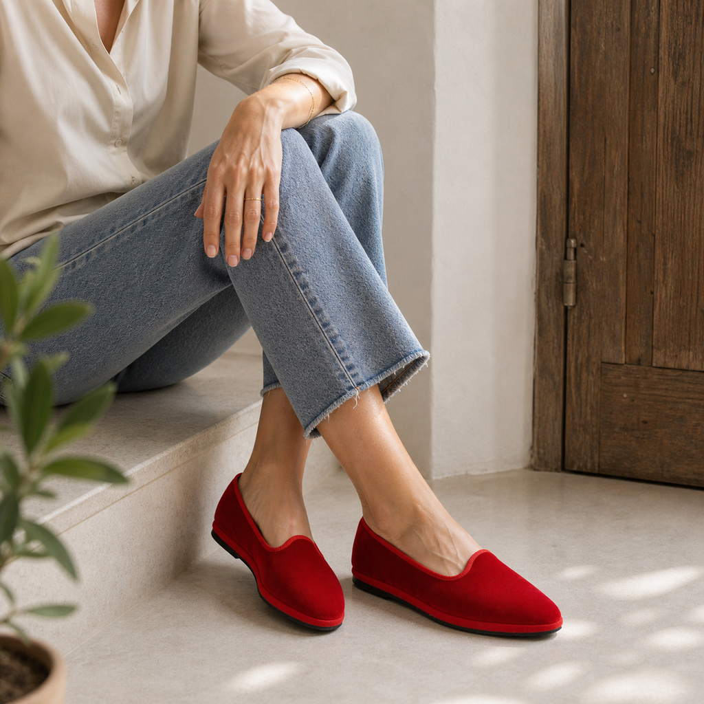 Friulane Classiche Rosso – La Tradizione del Velluto | Pli-Pla - scarpe di qualità venduta a Milano da Pli-Pla