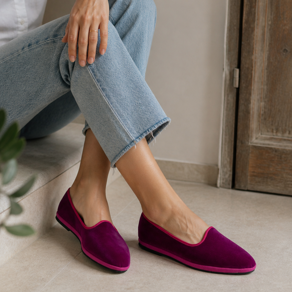 Friulane Classiche Viola – La Tradizione del Velluto | Pli-Pla - scarpe di qualità venduta a Milano da Pli-Pla