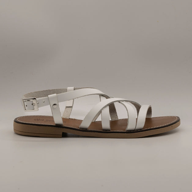 Giò Dreams 41105 – sandalo in pelle stile caliga - bianco - scarpe di qualità venduta a Milano da Pli-Pla