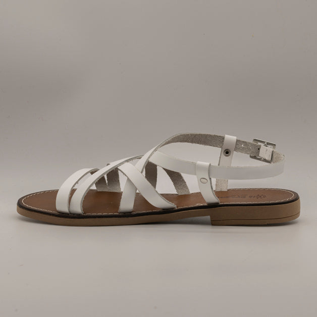 Giò Dreams 41105 – sandalo in pelle stile caliga - bianco - scarpe di qualità venduta a Milano da Pli-Pla