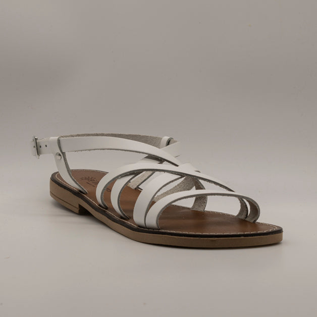 Giò Dreams 41105 – sandalo in pelle stile caliga - bianco - scarpe di qualità venduta a Milano da Pli-Pla