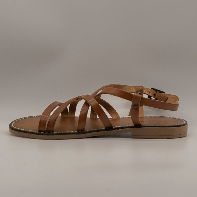 Giò Dreams 41105 – sandalo in pelle stile caliga - cuoio - scarpe di qualità venduta a Milano da Pli-Pla