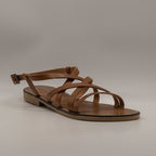 Giò Dreams 41105 – sandalo in pelle stile caliga - cuoio - scarpe di qualità venduta a Milano da Pli-Pla