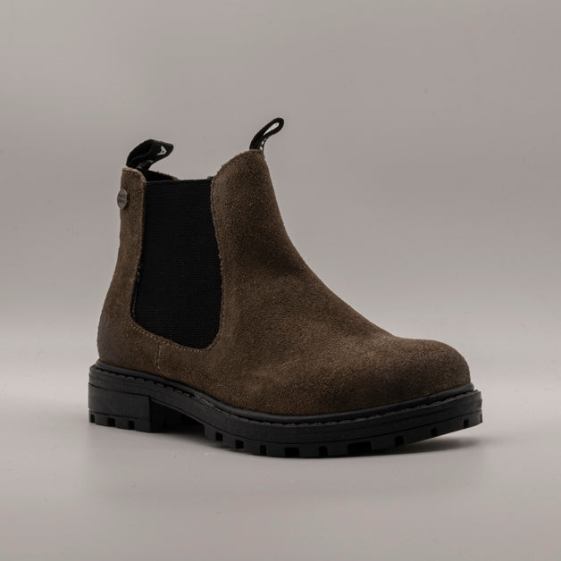 Gioseppo Denta – Polacchino Chelsea bambino in camoscio con zip taupe - scarpe di qualità venduta a Milano da Pli-Pla