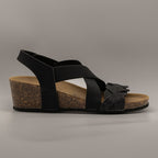 Goldstar GS1394 – sandalo da donna slip-on con fasce elastiche - nero - scarpe di qualità venduta a Milano da Pli-Pla
