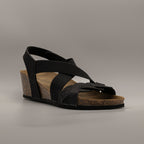 Goldstar GS1394 – sandalo da donna slip-on con fasce elastiche - nero - scarpe di qualità venduta a Milano da Pli-Pla