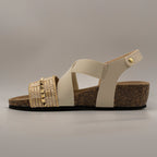 Goldstar GS394E – sandalo da donna slip-on con fasce elastiche - sabbia - scarpe di qualità venduta a Milano da Pli-Pla