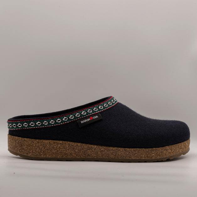 Haflinger pantofole in lana cotta Franzl blu mittelblau - scarpe di qualità venduta a Milano da Pli-Pla