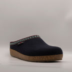 Haflinger pantofole in lana cotta Franzl blu mittelblau - scarpe di qualità venduta a Milano da Pli-Pla