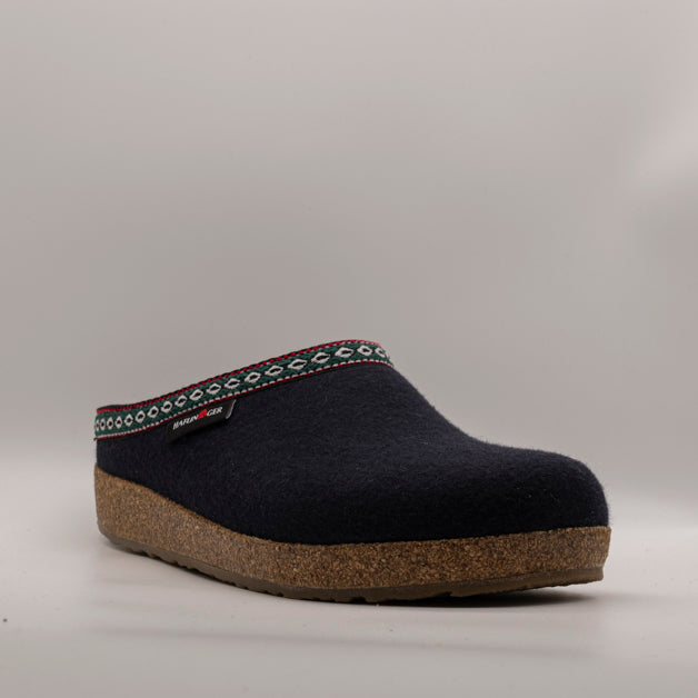 Haflinger pantofole in lana cotta Franzl blu mittelblau - scarpe di qualità venduta a Milano da Pli-Pla