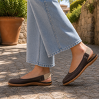Hello Comfort 9025 – ballerina aperta con cinturino elastico - dark brown - scarpe di qualità venduta a Milano da Pli-Pla