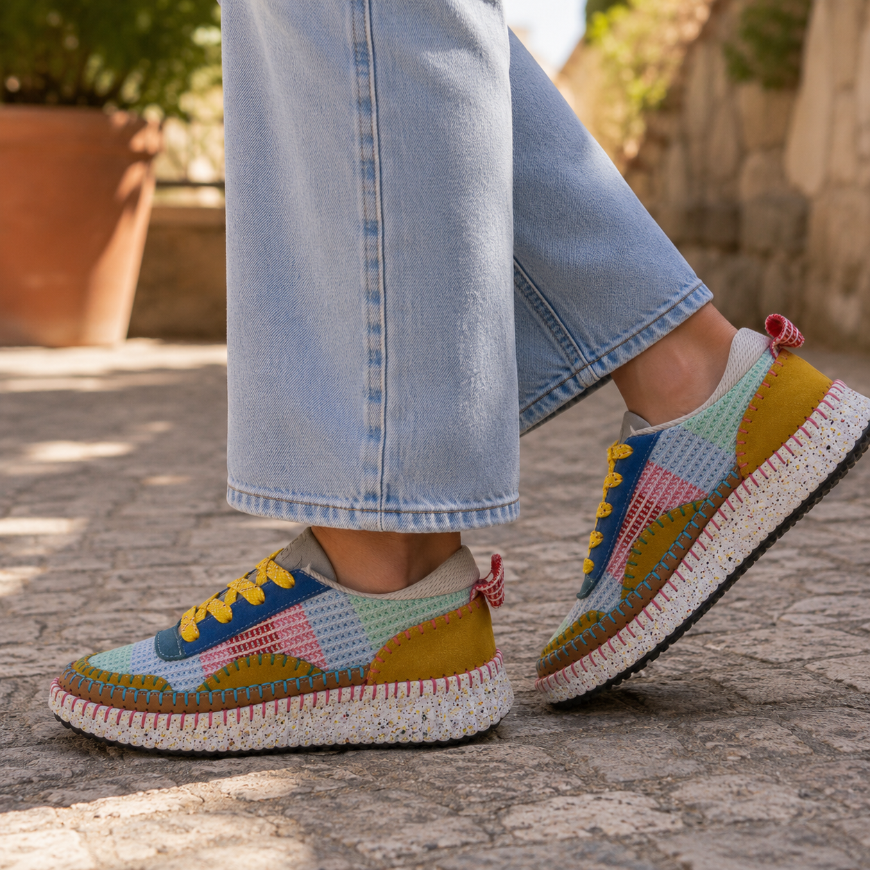 Hello Comfort KA6011 Sneakers multicolor in pelle e microfibra Carnaviva - scarpe di qualità venduta a Milano da Pli-Pla