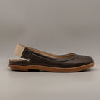 Hello Comfort 9025 – ballerina aperta con cinturino elastico - dark brown - scarpe di qualità venduta a Milano da Pli-Pla