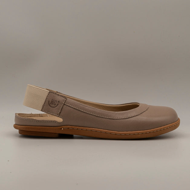 Hello Comfort 9025 – ballerina aperta con cinturino elastico - taupe - scarpe di qualità venduta a Milano da Pli-Pla