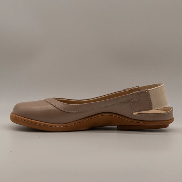 Hello Comfort 9025 – ballerina aperta con cinturino elastico - taupe - scarpe di qualità venduta a Milano da Pli-Pla