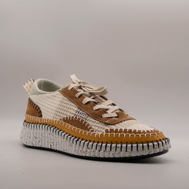 Hello Comfort KA6011 Sneakers multicolor in pelle e microfibra Almond - scarpe di qualità venduta a Milano da Pli-Pla