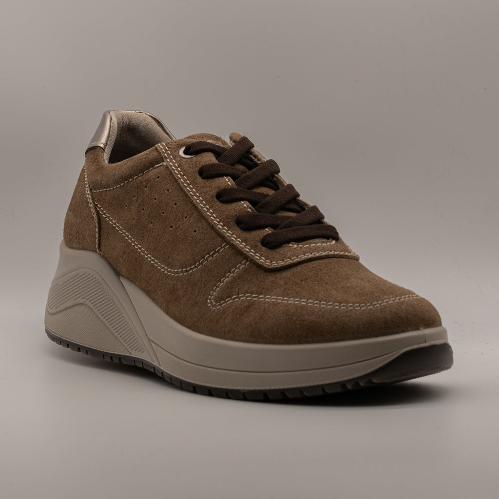 IGI&CO 2150855 – Sneakers donna scamosciate con memory foam - beige - scarpe di qualità venduta a Milano da Pli-Pla