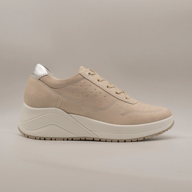 IGI&Co 1141744 – Sneakers donna in pelle con zeppa beige - scarpe di qualità venduta a Milano da Pli-Pla
