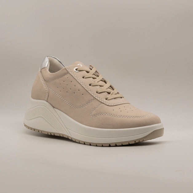 IGI&Co 1141744 – Sneakers donna in pelle con zeppa beige - scarpe di qualità venduta a Milano da Pli-Pla