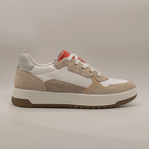 IGI&Co 1143522 – Sneakers donna in pelle e camoscio bianco/beige - scarpe di qualità venduta a Milano da Pli-Pla