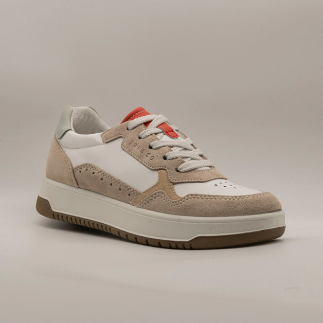 IGI&Co 1143522 – Sneakers donna in pelle e camoscio bianco/beige - scarpe di qualità venduta a Milano da Pli-Pla