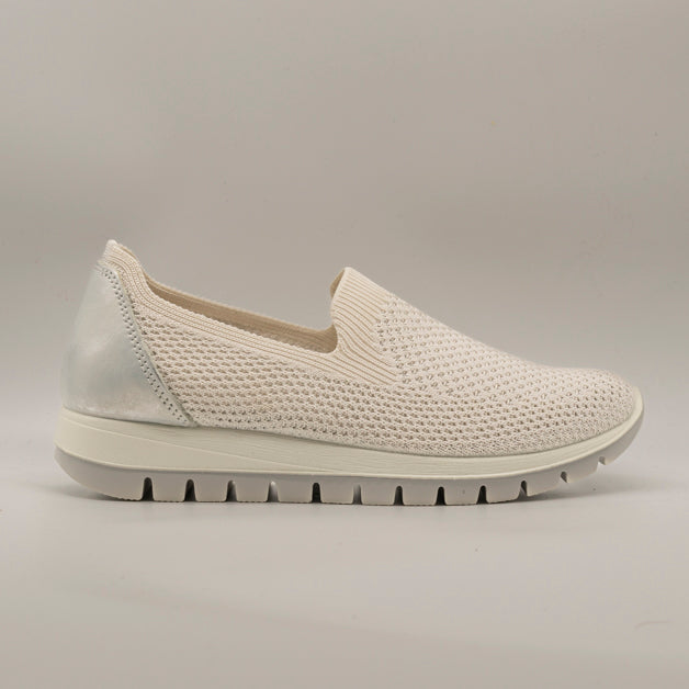 IGI&CO 1150044 Slip-On Donna in Tessuto Elastico Bianco-Argento - scarpe di qualità venduta a Milano da Pli-Pla