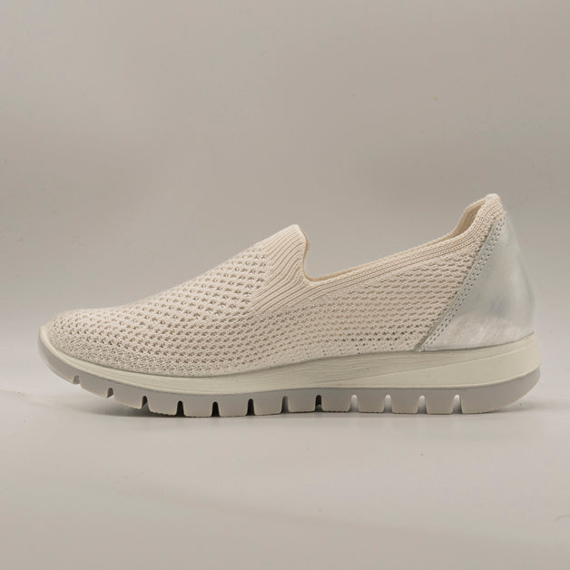 IGI&CO 1150044 Slip-On Donna in Tessuto Elastico Bianco-Argento - scarpe di qualità venduta a Milano da Pli-Pla
