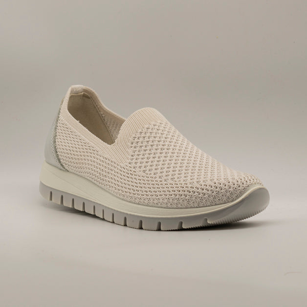IGI&CO 1150044 Slip-On Donna in Tessuto Elastico Bianco-Argento - scarpe di qualità venduta a Milano da Pli-Pla