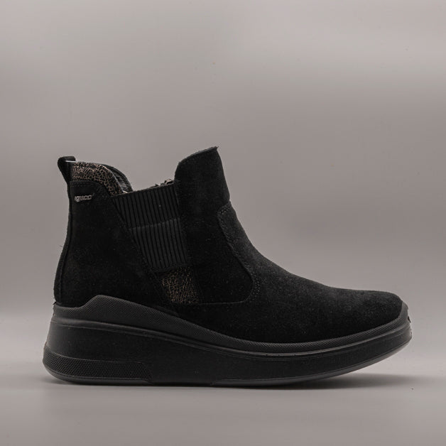 IGI&CO 4655200 Stivaletto Donna in Pelle Scamosciata con Zeppa nero - scarpe di qualità venduta a Milano da Pli-Pla