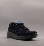 IGI&CO 6652911 Sneaker Donna Blu in Pelle Scamosciata con Paillettes - scarpe di qualità venduta a Milano da Pli-Pla