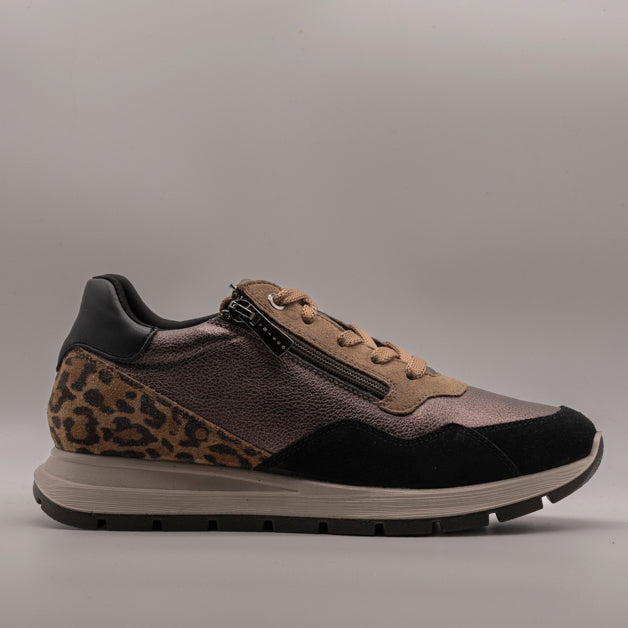 IGI&CO 8674322 Sneaker Donna in Pelle con Inserti Animalier e Bronzo - scarpe di qualità venduta a Milano da Pli-Pla