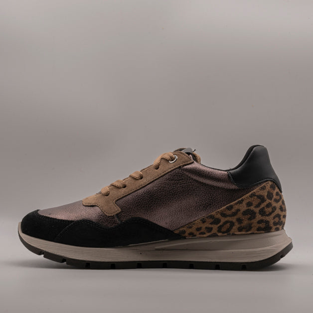 IGI&CO 8674322 Sneaker Donna in Pelle con Inserti Animalier e Bronzo - scarpe di qualità venduta a Milano da Pli-Pla