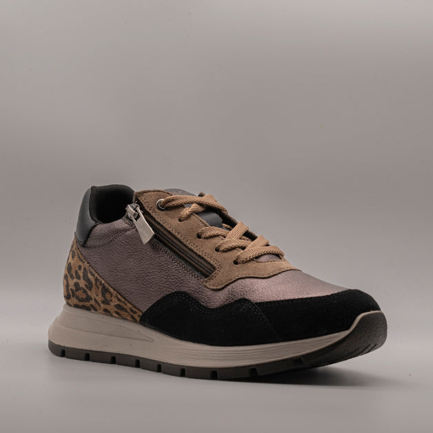 IGI&CO 8674322 Sneaker Donna in Pelle con Inserti Animalier e Bronzo - scarpe di qualità venduta a Milano da Pli-Pla