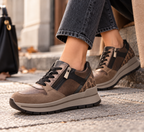 IGI&CO 8674322 Zapatilla de piel para mujer con estampado animal y detalles en bronce