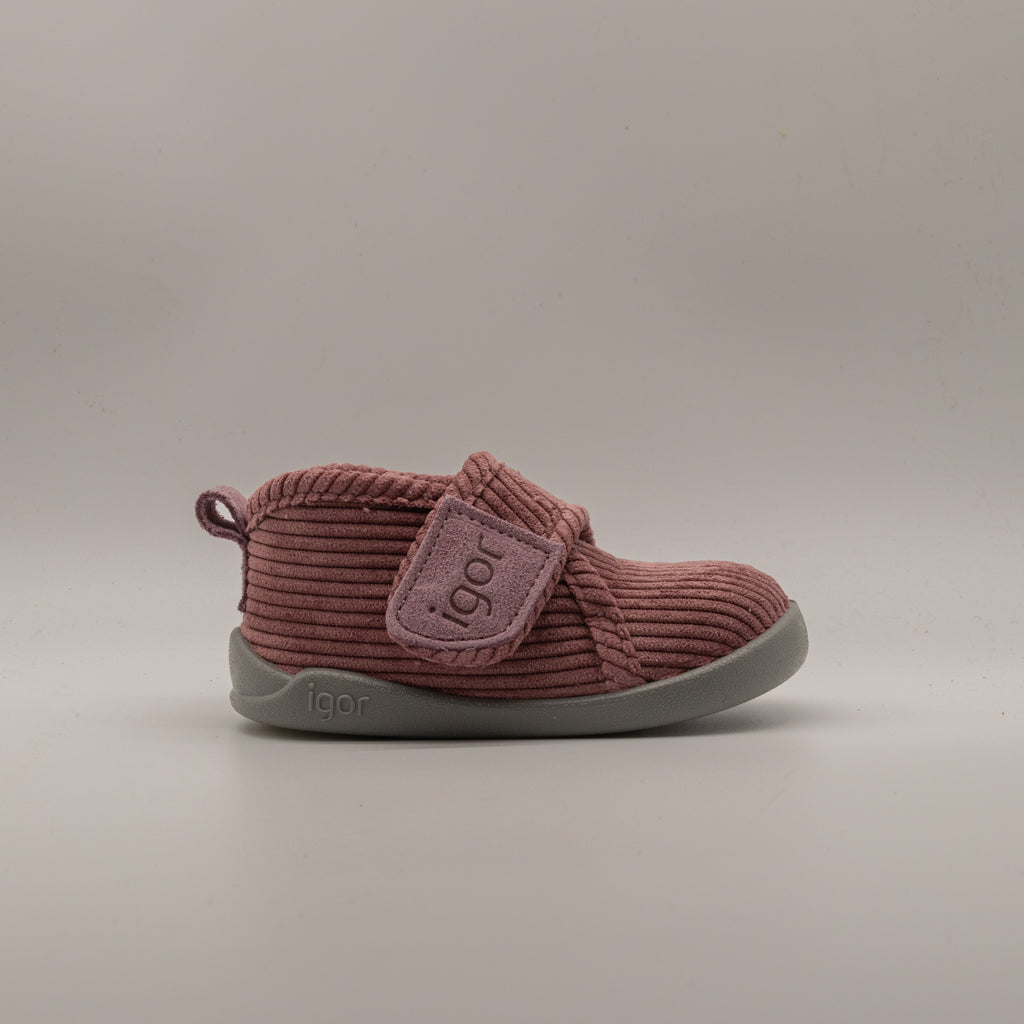 IGOR Homie Pana – Pantofole barefoot bambino in velluto a coste - rosa - scarpe di qualità venduta a Milano da Pli-Pla
