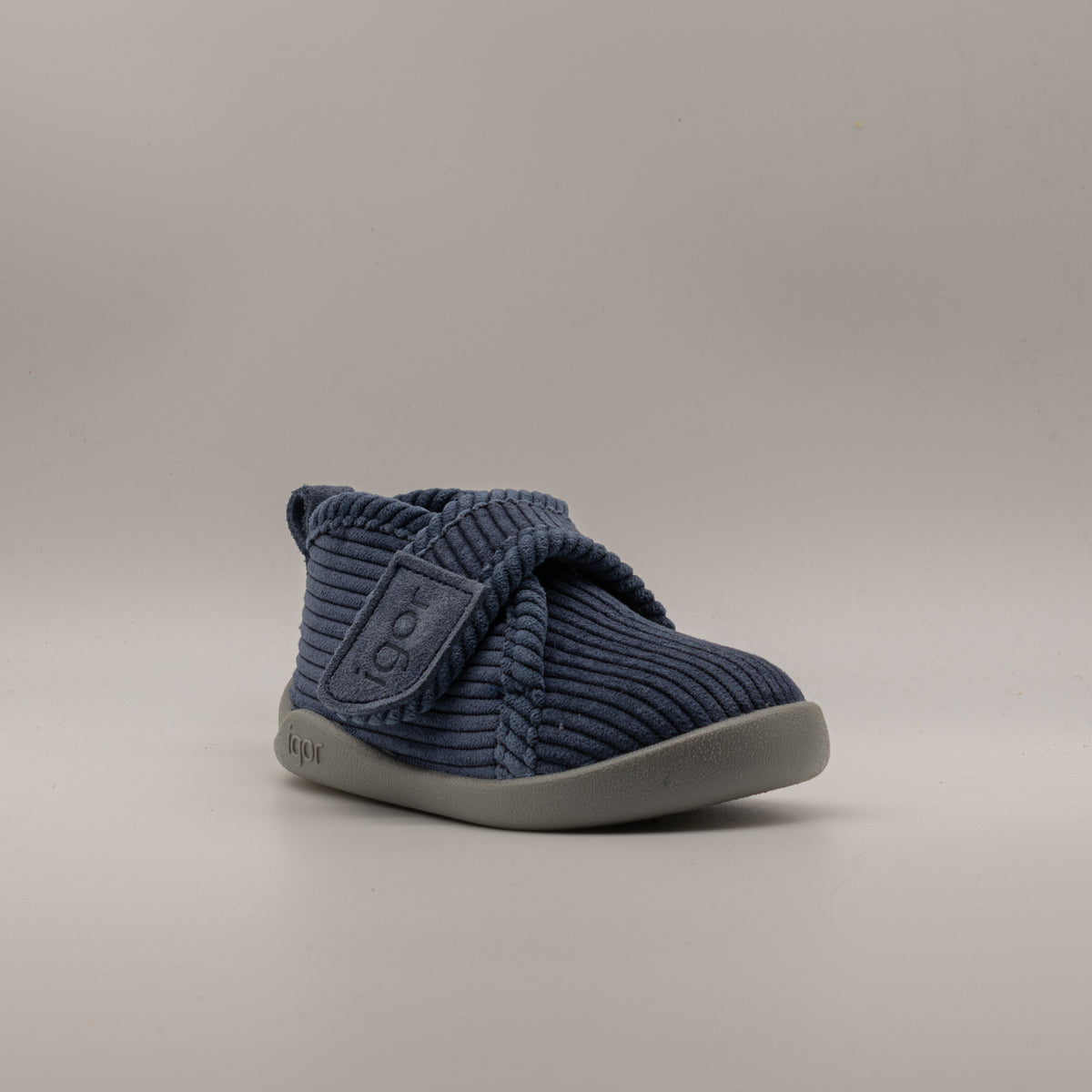 IGOR Homie Pana – Pantofole barefoot bambino in velluto a coste - blu - scarpe di qualità venduta a Milano da Pli-Pla