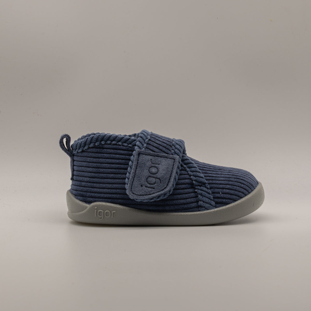 IGOR Homie Pana – Pantofole barefoot bambino in velluto a coste - blu - scarpe di qualità venduta a Milano da Pli-Pla