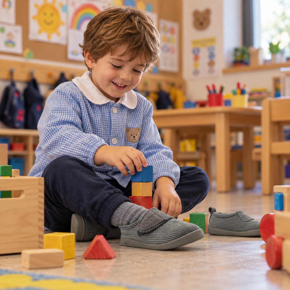 IGOR Junior Pana – Pantofole barefoot bambino in velluto a coste - blu oceano - scarpe di qualità venduta a Milano da Pli-Pla