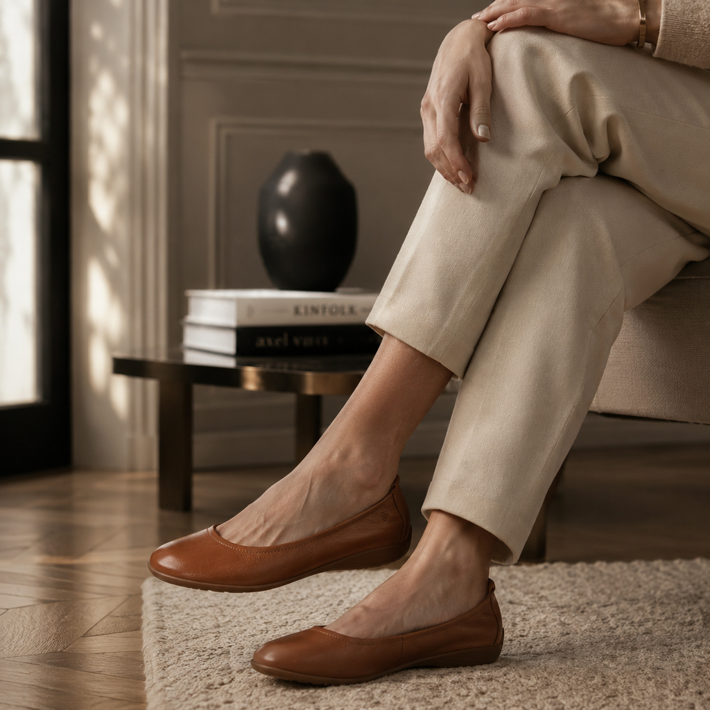 Josef Seibel 74801 Fenja Ballerina Donna Comfort in Pelle Camel - scarpe di qualità venduta a Milano da Pli-Pla
