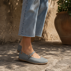 Jungla 8460 – Ballerina Mary Jane donna in pelle con cinturino azzurro - scarpe di qualità venduta a Milano da Pli-Pla
