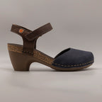 Jungla 7463 – Sandalo donna in pelle nabuk con zeppa comfort deep blue - scarpe di qualità venduta a Milano da Pli-Pla