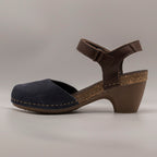 Jungla 7463 – Sandalo donna in pelle nabuk con zeppa comfort deep blue - scarpe di qualità venduta a Milano da Pli-Pla