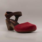 Jungla 7463 – Sandalo donna in pelle nabuk con zeppa comfort rosso Ferrari - scarpe di qualità venduta a Milano da Pli-Pla