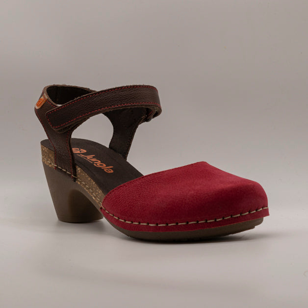 Jungla 7463 – Sandalo donna in pelle nabuk con zeppa comfort rosso Ferrari - scarpe di qualità venduta a Milano da Pli-Pla