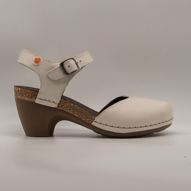 Jungla 7465 – Sandalo donna in pelle nabuk con zeppa e fibbia off white - scarpe di qualità venduta a Milano da Pli-Pla