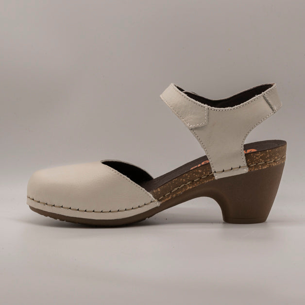 Jungla 7465 – Sandalo donna in pelle nabuk con zeppa e fibbia off white - scarpe di qualità venduta a Milano da Pli-Pla