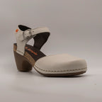 Jungla 7465 – Sandalo donna in pelle nabuk con zeppa e fibbia off white - scarpe di qualità venduta a Milano da Pli-Pla