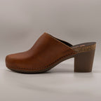 Jungla 7855 – Zoccolo sabot donna in pelle con tacco cuoio - scarpe di qualità venduta a Milano da Pli-Pla