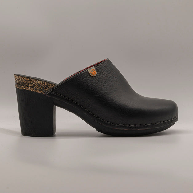 Jungla 7855 – Zoccolo sabot donna in pelle con tacco nero - scarpe di qualità venduta a Milano da Pli-Pla