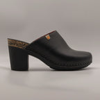 Jungla 7855 – Zoccolo sabot donna in pelle con tacco nero - scarpe di qualità venduta a Milano da Pli-Pla